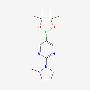 molecular formula C15H24BN3O2 B15373894 2-(2-methylpyrrolidin-1-yl)-5-(4,4,5,5-tetramethyl-1,3,2-dioxaborolan-2-yl)pyrimidine 