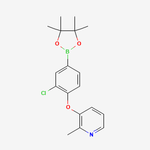molecular formula C18H21BClNO3 B15374042 3-[2-Chloro-4-(4,4,5,5-tetramethyl-1,3,2-dioxaborolan-2-yl)phenoxy]-2-methylpyridine 