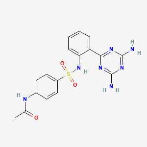 molecular formula C17H17N7O3S B15374048 N-[4-[[2-(4,6-diamino-1,3,5-triazin-2-yl)phenyl]sulfamoyl]phenyl]acetamide CAS No. 94037-49-7