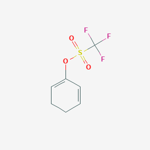 molecular formula C7H7F3O3S B15374051 Methanesulfonic acid, trifluoro-, 1,5-cyclohexadien-1-yl ester CAS No. 63028-10-4