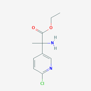 molecular formula C10H13ClN2O2 B15374100 Ethyl 2-amino-2-(6-chloropyridin-3-yl)propanoate 