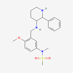 molecular formula C21H29N3O3S B15374156 N-[4-methoxy-3-[[(2-phenylpiperidin-3-yl)amino]methyl]phenyl]-N-methylmethanesulfonamide 