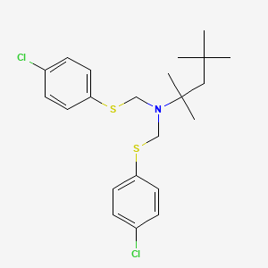 molecular formula C22H29Cl2NS2 B15374161 n,n-Bis{[(4-chlorophenyl)sulfanyl]methyl}-2,4,4-trimethylpentan-2-amine CAS No. 67857-76-5