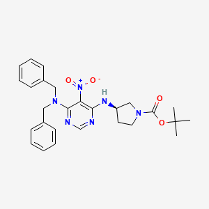 molecular formula C27H32N6O4 B15374169 Tert-butyl (R)-3-((6-(dibenzylamino)-5-nitropyrimidin-4-YL)amino)pyrrolidine-1-carboxylate 