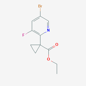 molecular formula C11H11BrFNO2 B15374179 Ethyl 1-(5-bromo-3-fluoro-2-pyridinyl)cyclopropanecarboxylate CAS No. 1620318-89-9