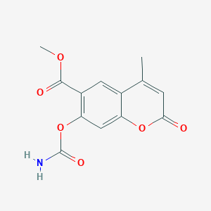 molecular formula C13H11NO6 B15374182 Methyl 7-carbamoyloxy-4-methyl-2-oxo-chromene-6-carboxylate CAS No. 60432-41-9