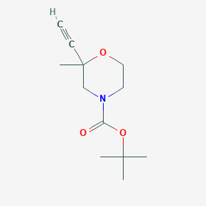 molecular formula C12H19NO3 B15374330 Tert-butyl 2-ethynyl-2-methylmorpholine-4-carboxylate 