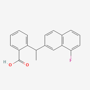 molecular formula C19H15FO2 B15374335 Benzoic acid,2-[1-(8-fluoro-2-naphthalenyl)ethyl]- CAS No. 1827-13-0
