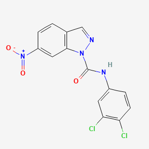 molecular formula C14H8Cl2N4O3 B15374402 n-(3,4-Dichlorophenyl)-6-nitro-1h-indazole-1-carboxamide CAS No. 24240-41-3