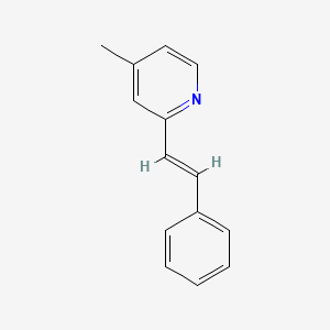 molecular formula C14H13N B15374415 Pyridine,4-methyl-2-(2-phenylethenyl)- 