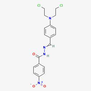 molecular formula C18H18Cl2N4O3 B15374498 N-({4-[Bis(2-chloroethyl)amino]phenyl}methylidene)-4-nitrobenzene-1-carbohydrazonic acid CAS No. 18725-64-9