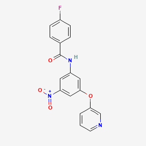 molecular formula C18H12FN3O4 B15374521 Benzamide, 4-fluoro-N-[3-nitro-5-(3-pyridinyloxy)phenyl]- CAS No. 313249-10-4