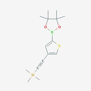 molecular formula C15H23BO2SSi B15374549 4,4,5,5-Tetramethyl-2-[4-[2-(trimethylsilyl)ethynyl]-2-thienyl]-1,3,2-dioxaborolane 