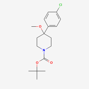 molecular formula C17H24ClNO3 B15374575 1-Tert-butoxycarbonyl-4-(4-chlorophenyl)-4-methoxypiperidine CAS No. 235109-64-5