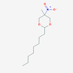 molecular formula C13H25NO4 B15374591 5-Methyl-5-nitro-2-octyl-1,3-dioxane CAS No. 5445-56-7