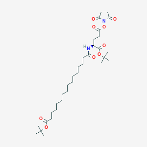 molecular formula C33H56N2O9 B15374620 1-(tert-butyl) 5-(2,5-dioxopyrrolidin-1-yl) (16-(tert-butoxy)-16-oxohexadecanoyl)-L-glutamate 
