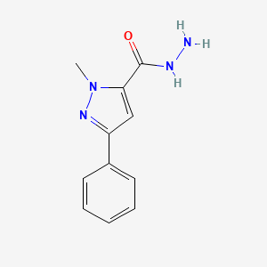 molecular formula C11H12N4O B15374675 1-methyl-3-phenyl-1H-pyrazole-5-carbohydrazide 