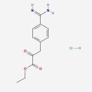 molecular formula C12H15ClN2O3 B15374721 Ethyl 3-(4-carbamimidoylphenyl)-2-oxopropanoate;hydrochloride CAS No. 72219-80-8