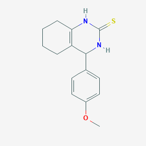 molecular formula C15H18N2OS B15374825 4-(4-Methoxyphenyl)-3,4,5,6,7,8-hexahydroquinazoline-2(1H)-thione CAS No. 65331-20-6
