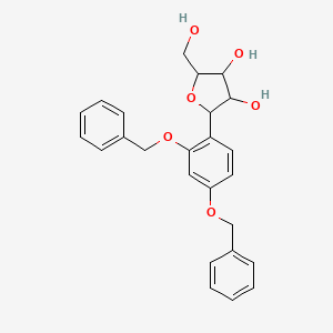 molecular formula C25H26O6 B15374915 2-[2,4-Bis(phenylmethoxy)phenyl]-5-(hydroxymethyl)oxolane-3,4-diol CAS No. 55583-07-8