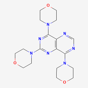molecular formula C18H25N7O3 B15374974 Pyrimido(5,4-d)pyrimidine, 2,4,8-tri-4-morpholinyl- CAS No. 16888-01-0
