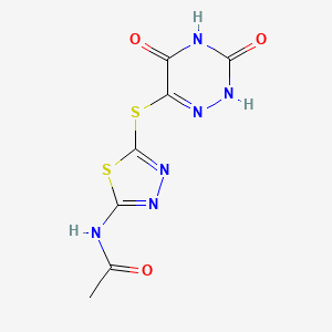 molecular formula C7H6N6O3S2 B15375019 N-[5-[(3,5-dioxo-2H-1,2,4-triazin-6-yl)sulfanyl]-1,3,4-thiadiazol-2-yl]acetamide CAS No. 90110-04-6