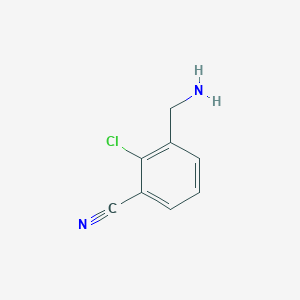 molecular formula C8H7ClN2 B15375033 3-(Aminomethyl)-2-chlorobenzonitrile 