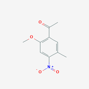 molecular formula C10H11NO4 B15375034 1-(2-Methoxy-5-methyl-4-nitrophenyl)ethanone CAS No. 6637-20-3
