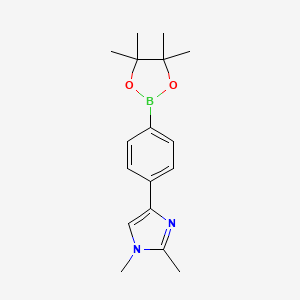 molecular formula C17H23BN2O2 B15375064 1,2-dimethyl-4-[4-(tetramethyl-1,3,2-dioxaborolan-2-yl)phenyl]-1H-imidazole 