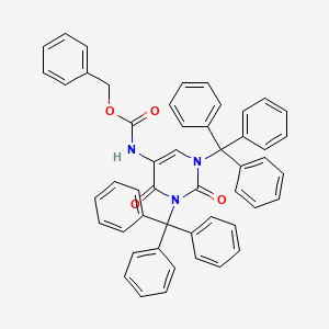 molecular formula C50H39N3O4 B15375127 benzyl N-(2,4-dioxo-1,3-ditritylpyrimidin-5-yl)carbamate CAS No. 18592-34-2
