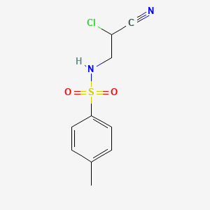 molecular formula C10H11ClN2O2S B15375196 N-(2-Chloro-2-cyano-ethyl)-4-methyl-benzenesulfonamide CAS No. 42883-03-4