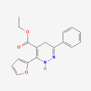 molecular formula C17H16N2O3 B15375267 Ethyl 3-(furan-2-yl)-6-phenyl-2,5-dihydropyridazine-4-carboxylate CAS No. 77588-70-6