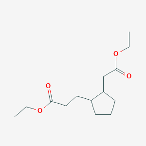 molecular formula C14H24O4 B15375355 Ethyl 3-[2-(2-ethoxy-2-oxoethyl)cyclopentyl]propanoate CAS No. 4723-81-3