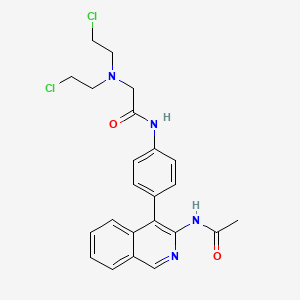 molecular formula C23H24Cl2N4O2 B15375389 N-[4-(3-acetamidoisoquinolin-4-yl)phenyl]-2-[bis(2-chloroethyl)amino]acetamide CAS No. 64157-45-5