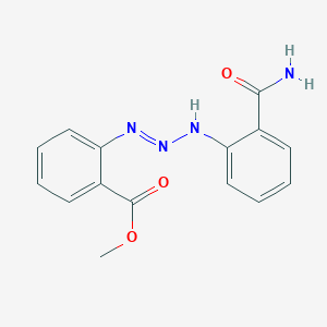 molecular formula C15H14N4O3 B15375641 Methyl 2-[(2-carbamoylphenyl)amino]diazenylbenzoate CAS No. 53017-94-0
