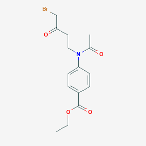 molecular formula C15H18BrNO4 B15375941 Ethyl 4-[acetyl(4-bromo-3-oxobutyl)amino]benzoate CAS No. 37660-62-1