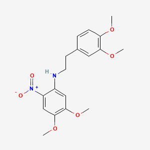 molecular formula C18H22N2O6 B15375954 Benzeneethanamine, 3,4-dimethoxy-N-(4,5-dimethoxy-2-nitrophenyl)- CAS No. 5739-55-9