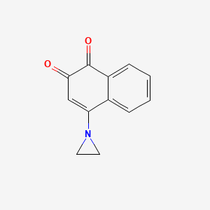 molecular formula C12H9NO2 B15375999 1,2-Naphthalenedione, 4-(1-aziridinyl)- CAS No. 439-55-4