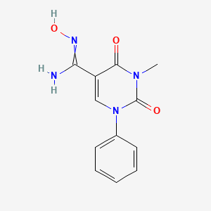 molecular formula C12H12N4O3 B15376006 N'-hydroxy-3-methyl-2,4-dioxo-1-phenylpyrimidine-5-carboximidamide 