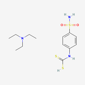 molecular formula C13H23N3O2S3 B15376024 N,N-diethylethanamine;(4-sulfamoylphenyl)carbamodithioic acid CAS No. 57381-11-0