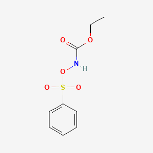 molecular formula C9H11NO5S B15376089 Ethyl[(phenylsulfonyl)oxy]carbamate CAS No. 50990-02-8