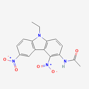 molecular formula C16H14N4O5 B15376262 N-(9-Ethyl-4,6-dinitro-carbazol-3-YL)acetamide CAS No. 80776-30-3