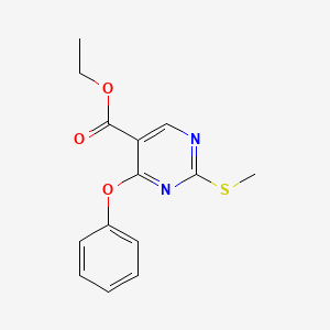 molecular formula C14H14N2O3S B15376276 Ethyl 2-methylsulfanyl-4-phenoxypyrimidine-5-carboxylate CAS No. 15400-46-1