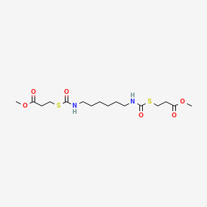 molecular formula C16H28N2O6S2 B15376396 Methyl 3-[6-(2-methoxycarbonylethylsulfanylcarbonylamino)hexylcarbamoylsulfanyl]propanoate CAS No. 78614-28-5