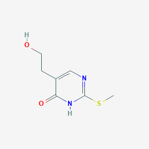 molecular formula C7H10N2O2S B15376577 5-(2-hydroxyethyl)-2-methylsulfanyl-1H-pyrimidin-6-one CAS No. 89943-45-3