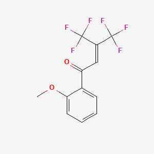 molecular formula C12H8F6O2 B15376645 4,4,4-Trifluoro-1-(2-methoxyphenyl)-3-(trifluoromethyl)but-2-en-1-one CAS No. 35443-94-8