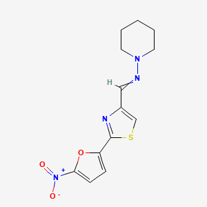 molecular formula C13H14N4O3S B15376705 N-[[2-(5-Nitro-2-furanyl)-4-thiazolyl]methylene]-1-piperidinamine CAS No. 31898-47-2
