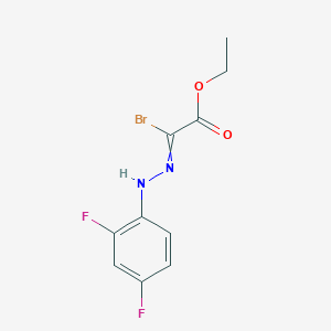 molecular formula C10H9BrF2N2O2 B15376727 Ethyl 2-bromo-2-[2-(2,4-difluorophenyl)hydrazono]acetate 