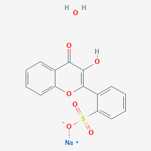 molecular formula C15H11NaO7S B15376909 Sodium 2-(3-hydroxy-4-oxo-4H-chromen-2-yl)benzenesulfonate hydrate 