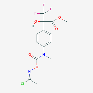 molecular formula C14H14ClF3N2O5 B15377004 Methyl 2-{4-[({[(1-chloroethylidene)amino]oxy}carbonyl)(methyl)amino]phenyl}-3,3,3-trifluoro-2-hydroxypropanoate 